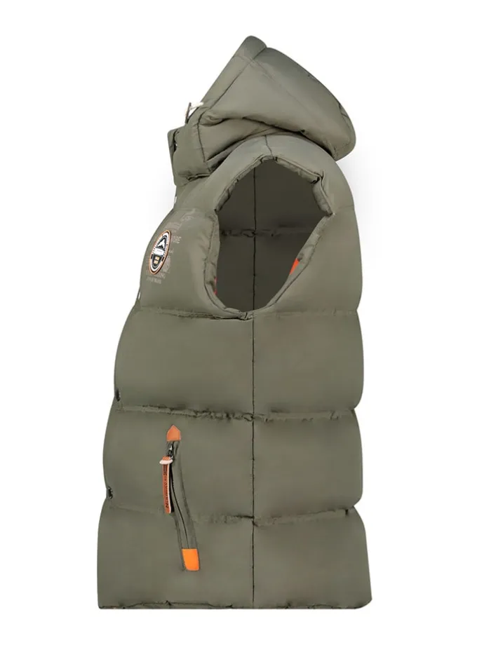 Doorgestikte bodywarmer "Vilano" kaki