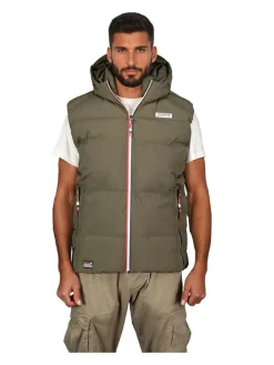 Doorgestikte bodywarmer "Vito" kaki