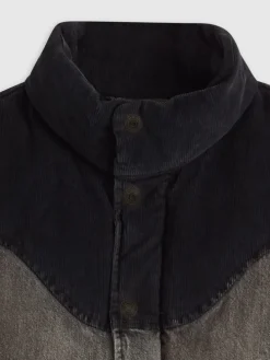 Doorgestikte bodywarmer "Wild West" grijs