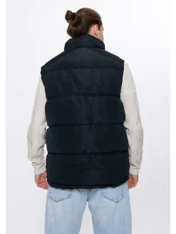 Doorgestikte bodywarmer zwart