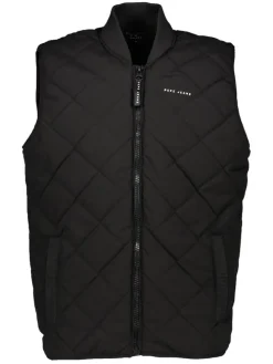 Doorgestikte bodywarmer zwart
