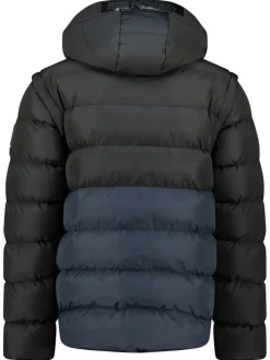 Doorgestikte jas "Badamo" donkerblauw/zwart