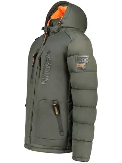 Doorgestikte jas "Beachwood" kaki