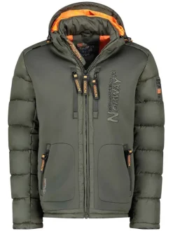 Doorgestikte jas "Beachwood" kaki