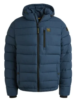 Doorgestikte jas blauw