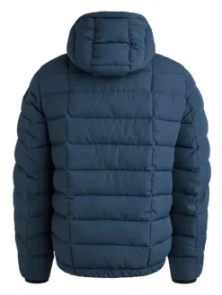 Doorgestikte jas blauw