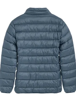 Doorgestikte jas blauw