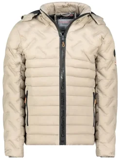 Doorgestikte jas "Burateak" beige