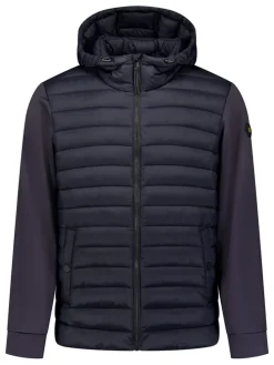 Doorgestikte jas donkerblauw