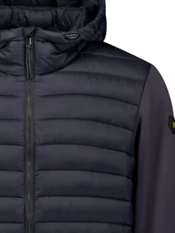 Doorgestikte jas donkerblauw