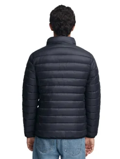 Doorgestikte jas donkerblauw