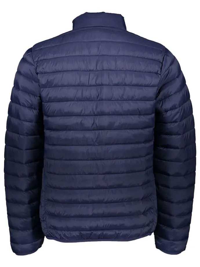 Doorgestikte jas donkerblauw