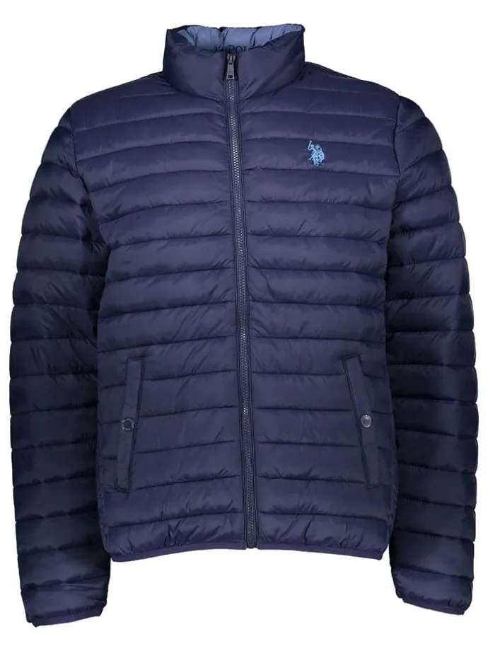 Doorgestikte jas donkerblauw