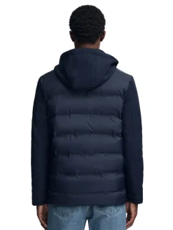 Doorgestikte jas donkerblauw