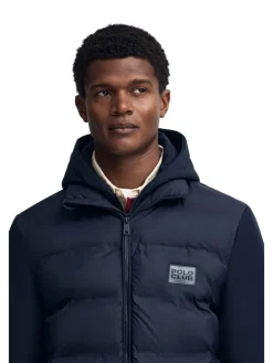 Doorgestikte jas donkerblauw