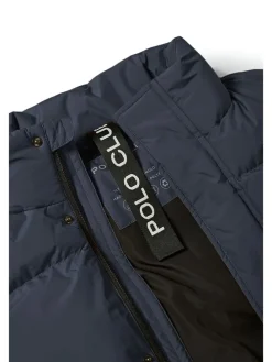 Doorgestikte jas donkerblauw