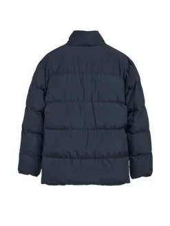 Doorgestikte jas donkerblauw