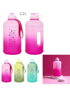 Drinkfles turquoise/roze/groen - 2,2 l (verrassingsproduct)