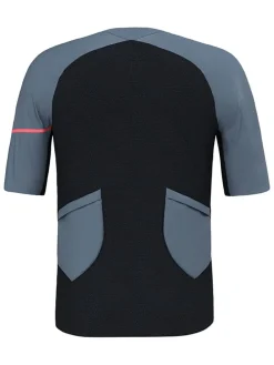 Fietsshirt "Vento Merino" lichtblauw/zwart