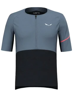 Fietsshirt "Vento Merino" lichtblauw/zwart