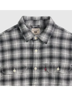 Flanellen blouse - regular fit - zwart/wit