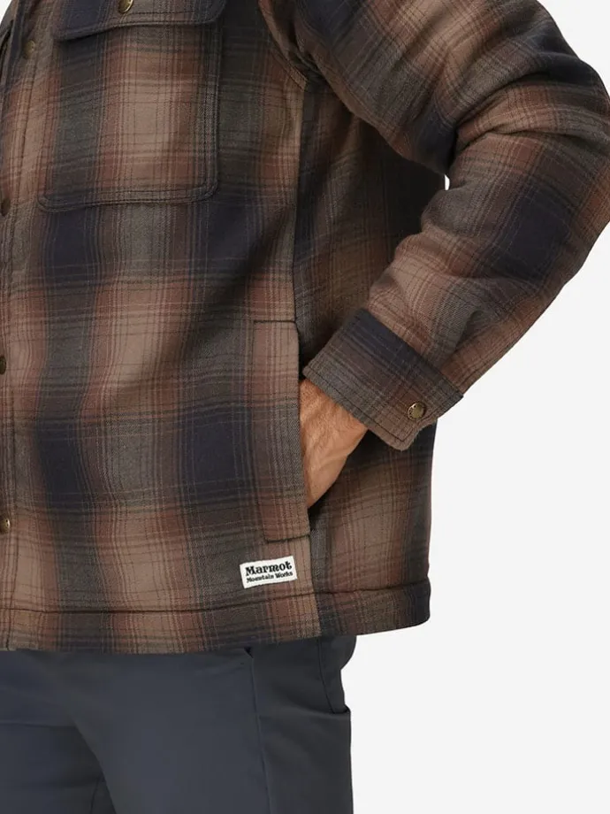 Flanellen functionele blouse "Ridgefield" lichtbruin