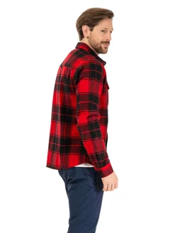 Flanellen hemd "Nordmarka" - relaxed fit - rood/zwart