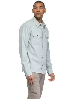 Flanellen hemd "Nordmarka" - relaxed fit - grijsgroen