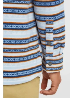 Fleece blouse "O'riginals" blauw/lichtbruin