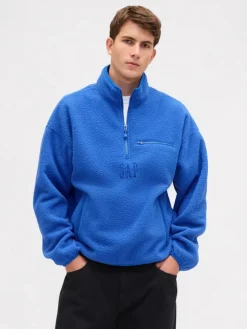 Fleece trui blauw
