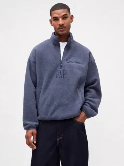Fleece trui blauwgrijs