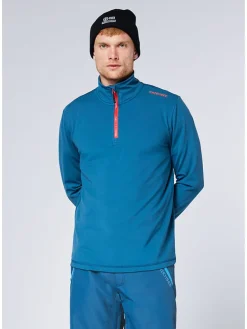 Fleece trui blauw/oranje