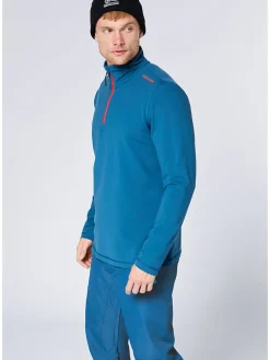 Fleece trui blauw/oranje