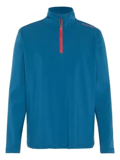 Fleece trui blauw/oranje