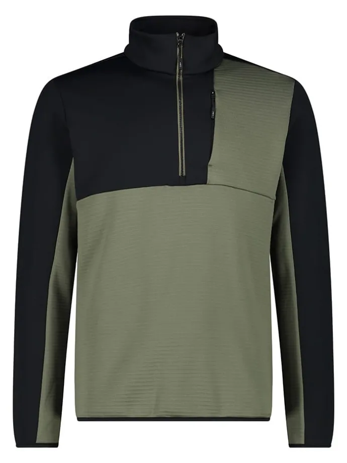 Fleece trui groen/zwart