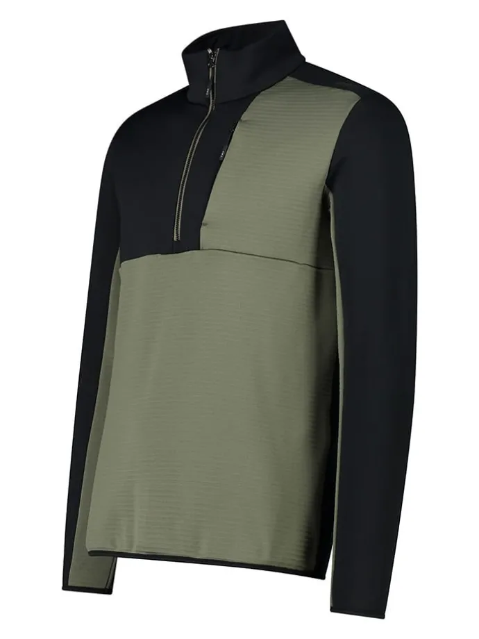 Fleece trui groen/zwart