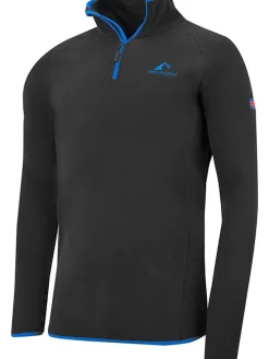 Fleece trui "Hekla" antraciet/blauw
