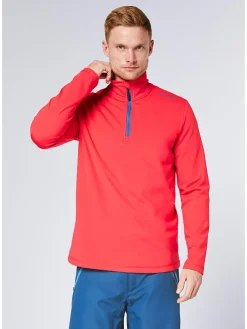 Fleece trui rood/blauw