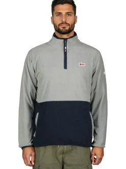 Fleece trui "Touki" donkerblauw/grijs