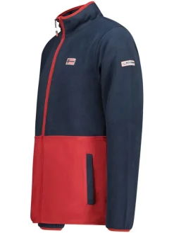 Fleece vest donkerblauw/rood