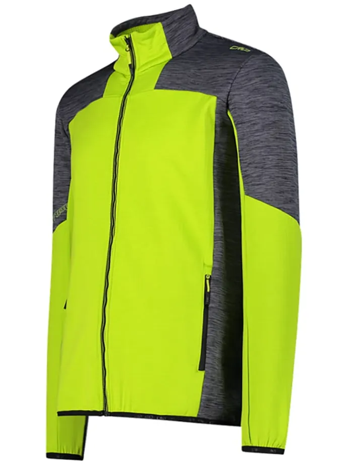 Fleece vest limoengroen/grijs