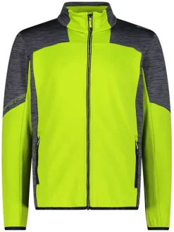 Fleece vest limoengroen/grijs