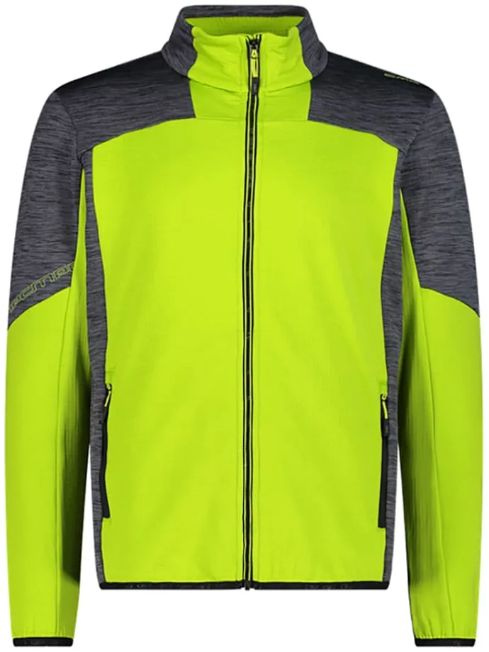 Fleece vest limoengroen/grijs