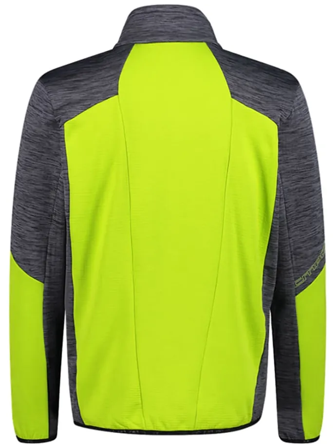 Fleece vest limoengroen/grijs