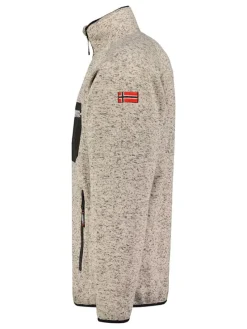 Fleece vest "Title" beige/grijs