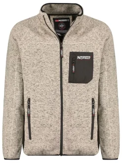 Fleece vest "Title" beige/grijs