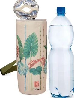 Fles-isoleertas "Bali" beige/groen - (H)28 x Ø 10 cm