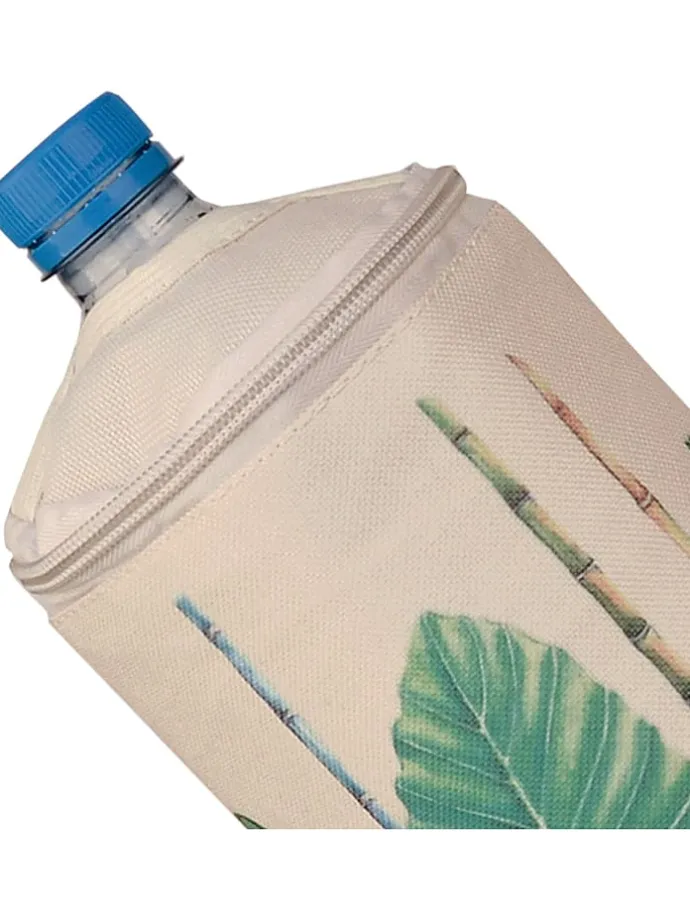 Fles-isoleertas "Bali" beige/groen - (H)28 x Ø 10 cm