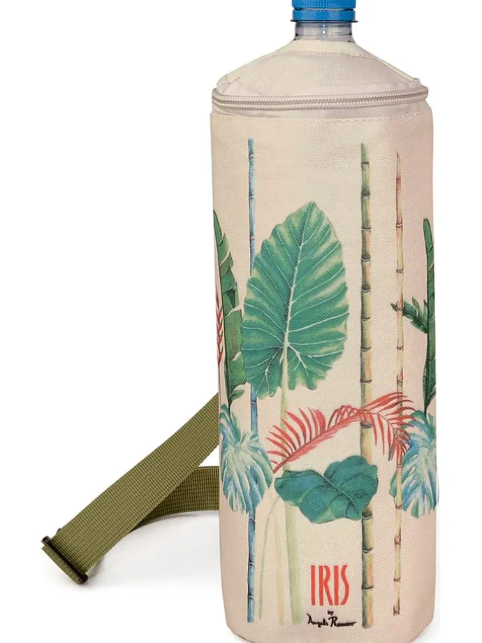 Fles-isoleertas "Bali" beige/groen - (H)28 x Ø 10 cm