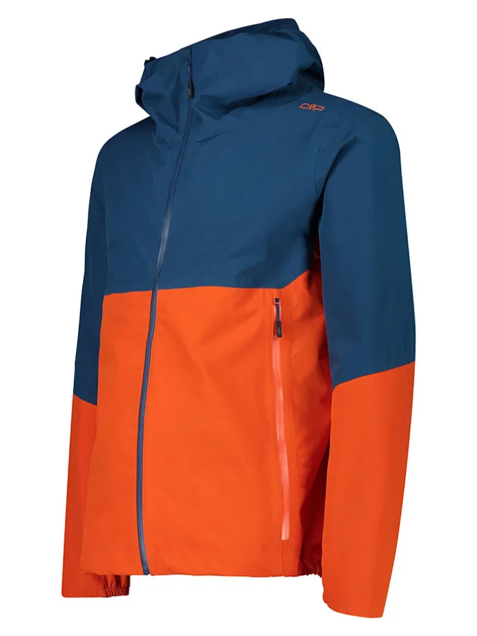 Functionele jas donkerblauw/oranje